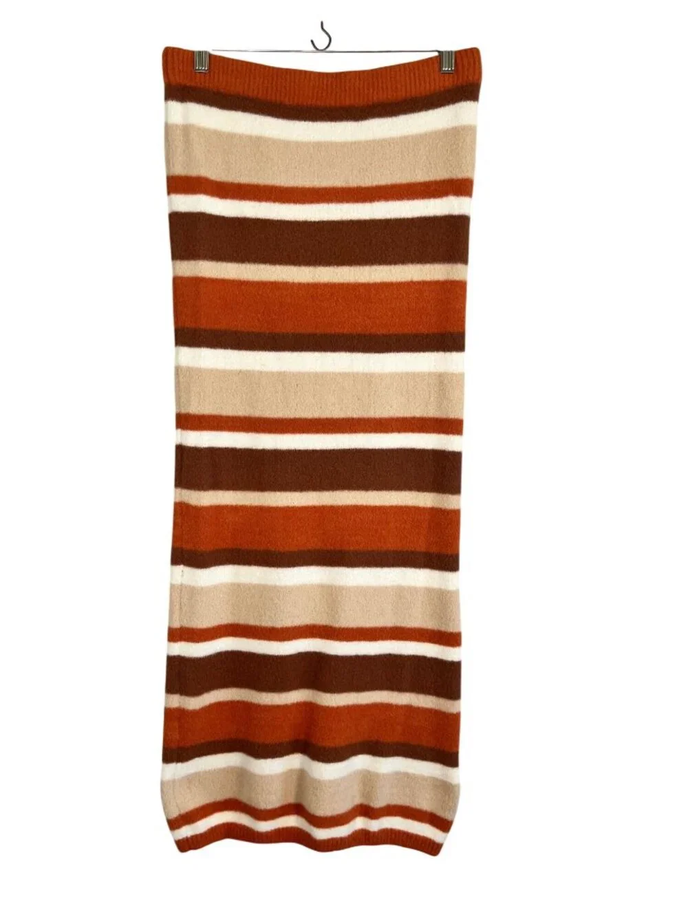 Colorful Striped Knit Sweater Maxi Skirt L Boho Indie Festival Hippie Earthy